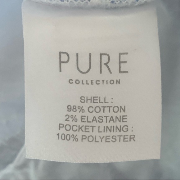 PURE COLLECTION Geo Print Cotton Capri Pants Blue and White - Picture 8 of 16